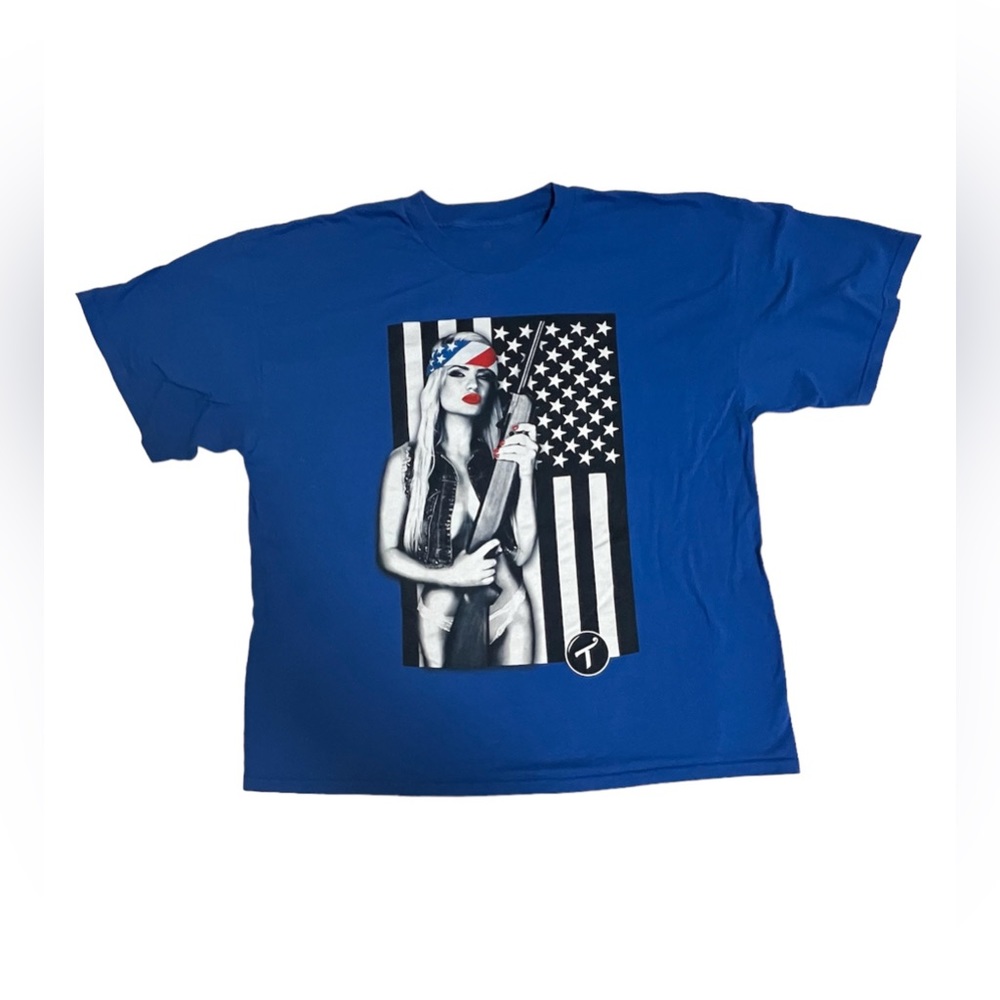 T.I.T.S. Two in the Shirt USA America Blue Men’s 2XL XXL